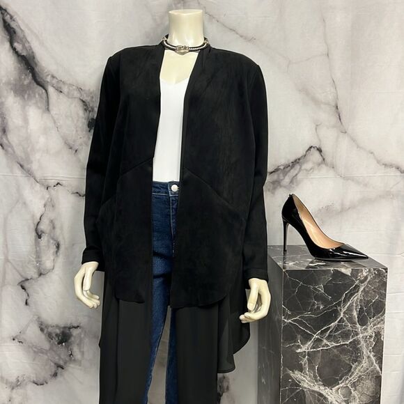 Truth + Style black, plush, suit style jacket, elegant sophisticated - Picture 7 of 8